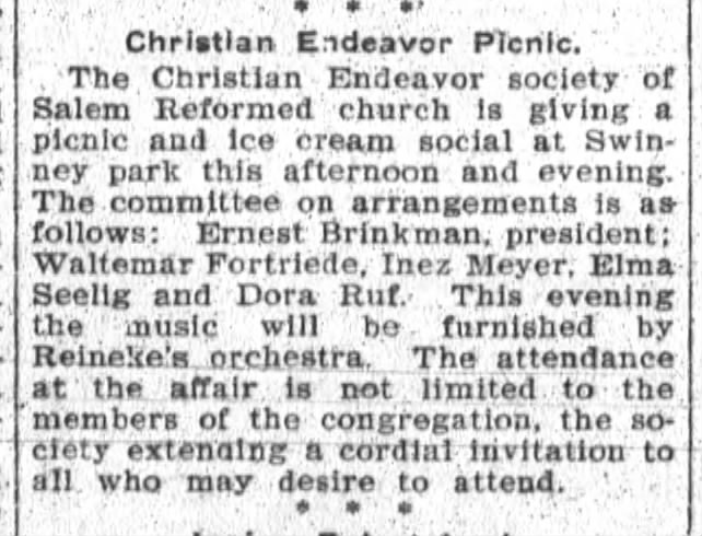 Waldemar Fortriede, The Ft.Wayne Sentinel, Wed, July 15, 1908, p.5