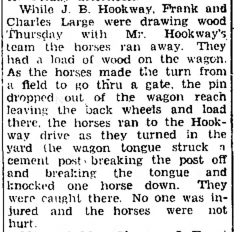 1933-01-18 J B Hookway - Accident with wood wagon