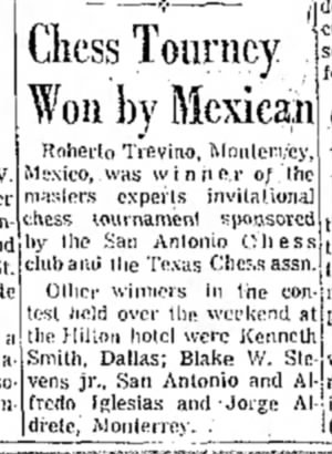 Chess Tourney Won by Mexican