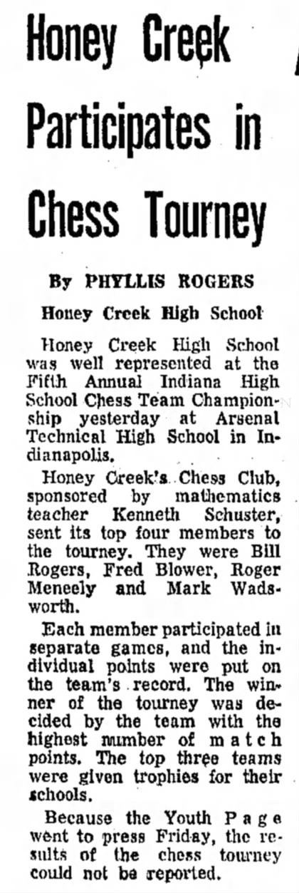 Honey Creek Participates in Chess Tourney