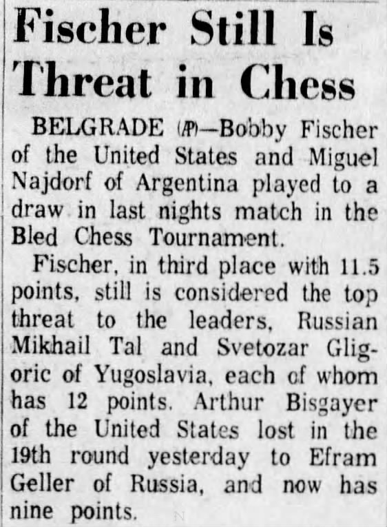 Fischer Still Is Threat in Chess