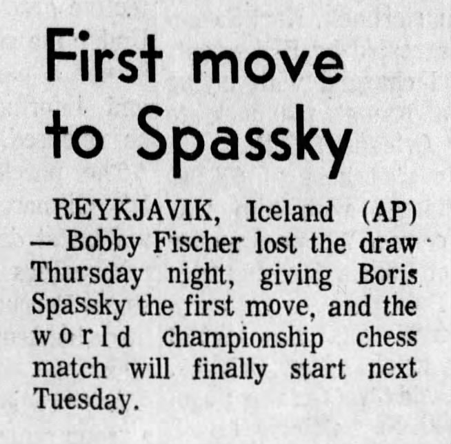 First Move to Spassky