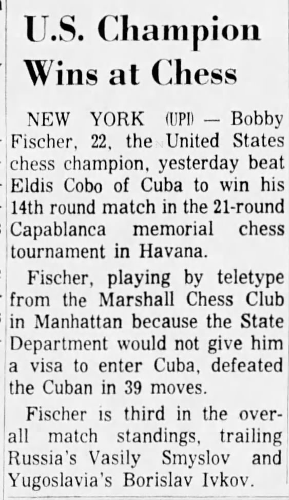 U.S. Champion Wins at Chess