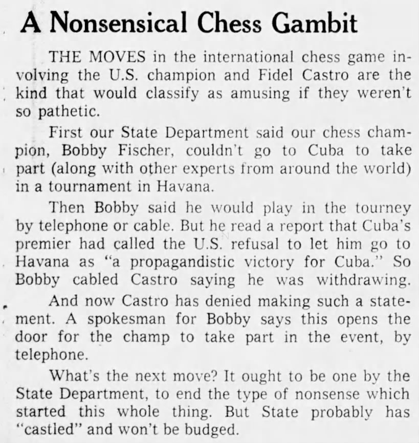 A Nonsensical Chess Gambit