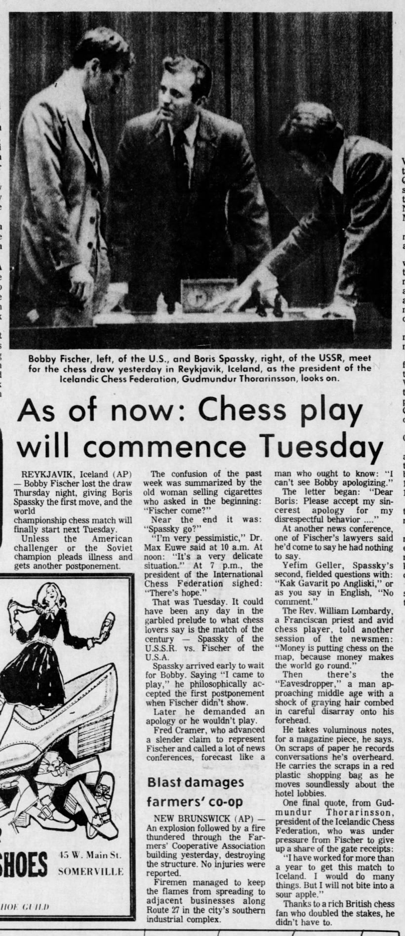 As of Now: Chess Play Will Commence Tuesday