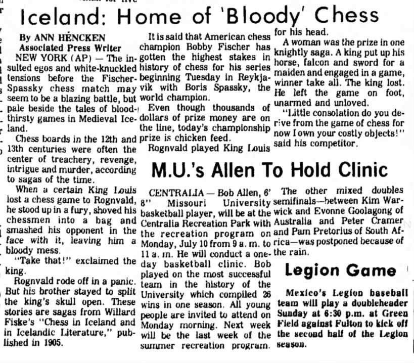 Iceland: Home of 'Bloody' Chess