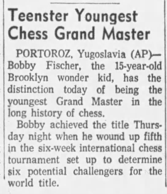 Teenster Youngest Chess Grand Master