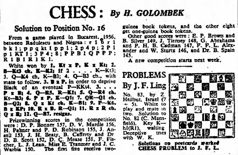 Chess By H. Golombek