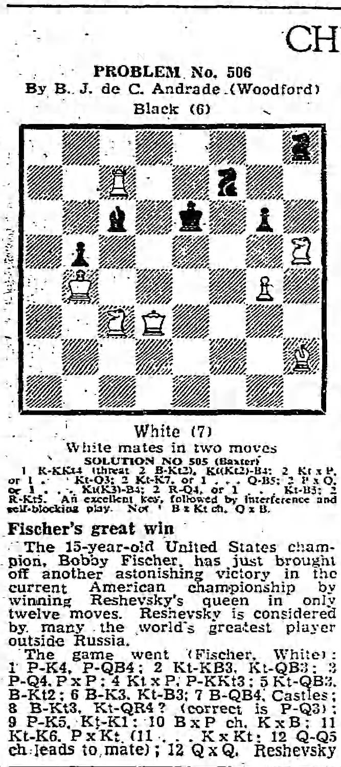Chess Problem No. 506