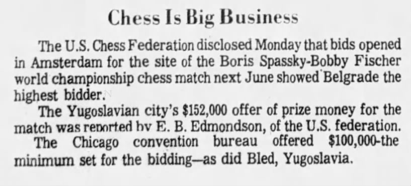 Chess Is Big Business