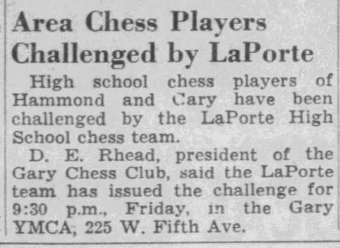 Area Chess Players Challenger by LaPorte