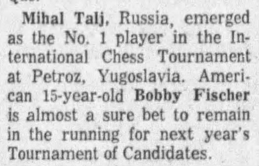 Mikhail Tal - Bobby Fischer