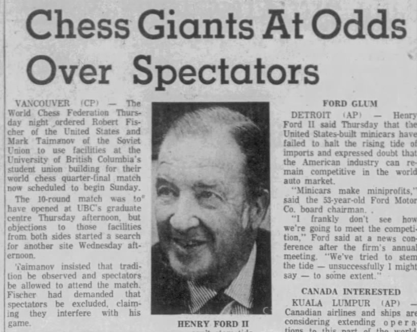 Chess Giants At Odds Over Spectators