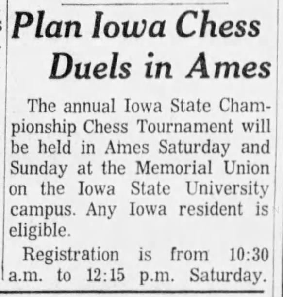 Plan Iowa Chess Duels in Ames