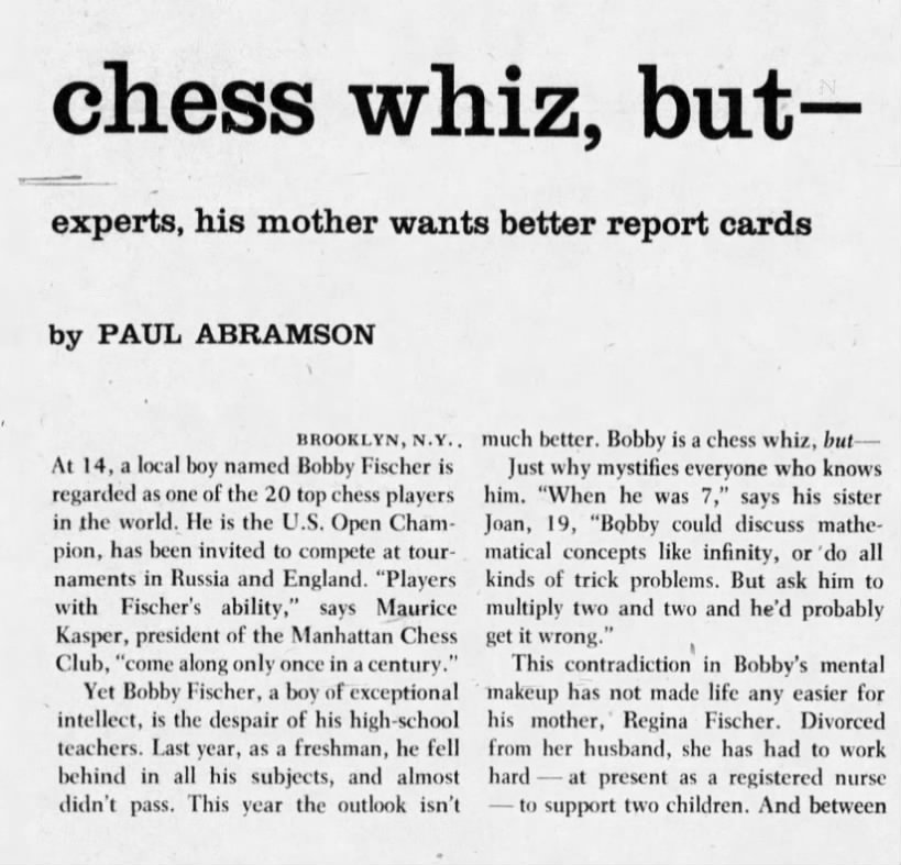 Only 14, he's a chess whiz (Column 2)