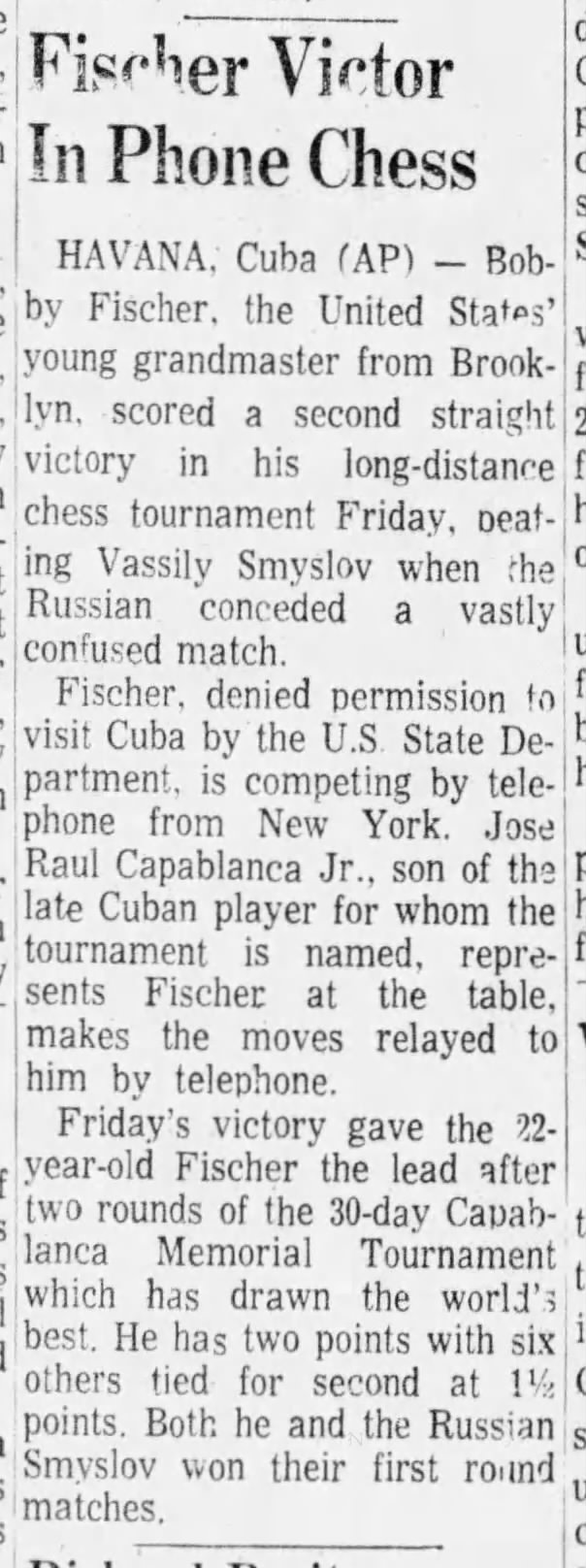 Fischer Victor In Phone Chess
