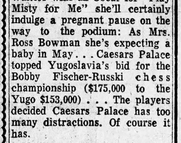Caesar's Palace outbids Yugoslavia