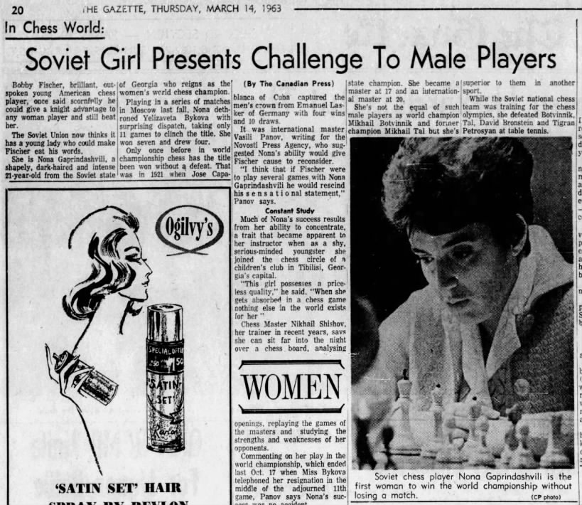 Soviet Girl Presents Challenge To Male Players
