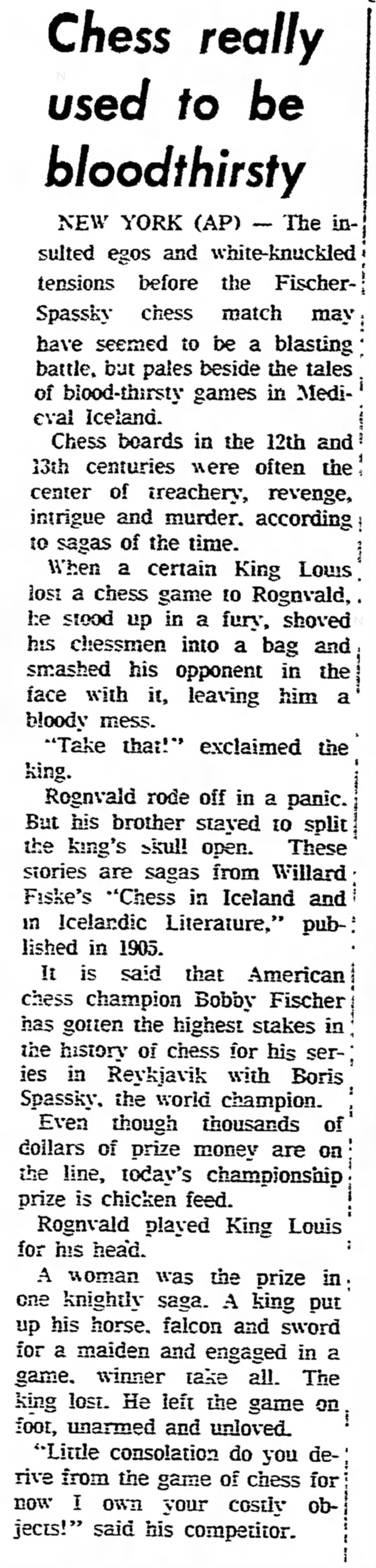 Chess Really Used to be Bloodthirsty
