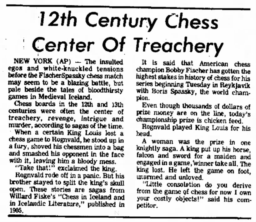 12th Century Chess Center of Treachery