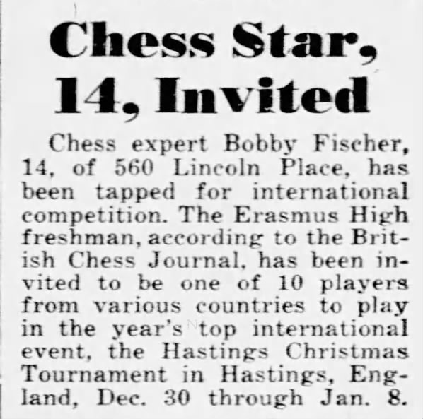 Chess Star, 14, Invited