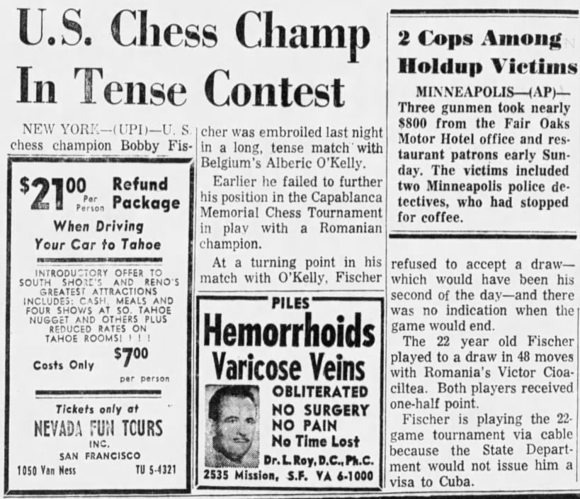 U.S. Chess Champ In Tense Contest