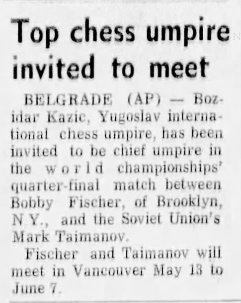 Top Chess Umpire Invited to Meet