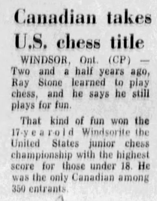 Canadian Takes U.S. Chess Title