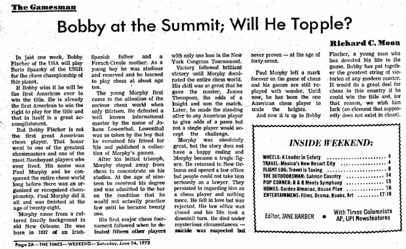 Bobby at the Summit; Will He Topple?