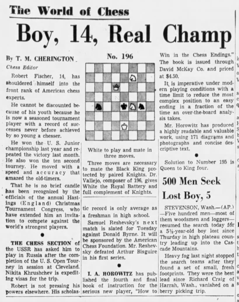 The World of Chess: Boy, 14, Real Champ