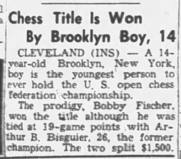 Chess Title Is Won By Brooklyn Boy, 14