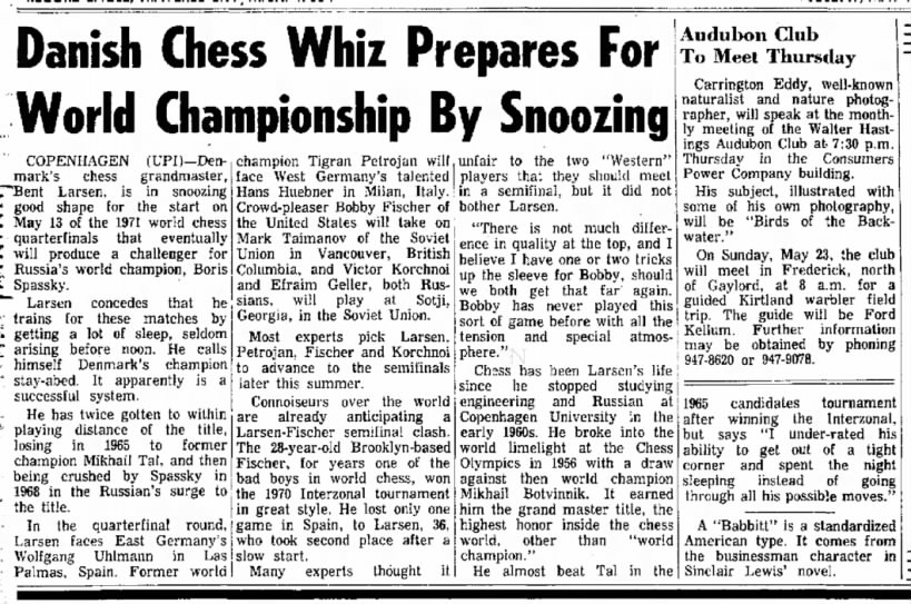 Danish Chess Whiz Prepares For World Championship By Snoozing
