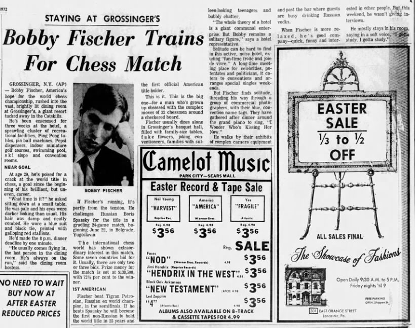 Bobby Fischer Trains For Chess Match