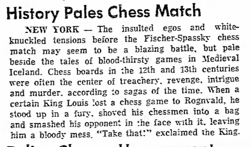 History Pales Chess Match