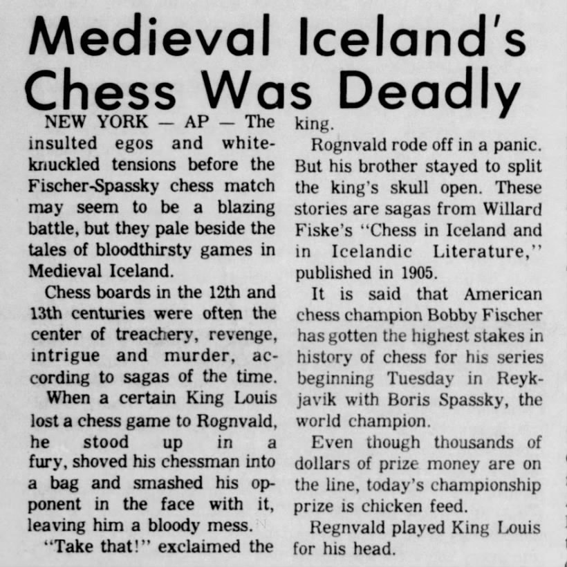 Medieval Iceland's Chess Was Deadly