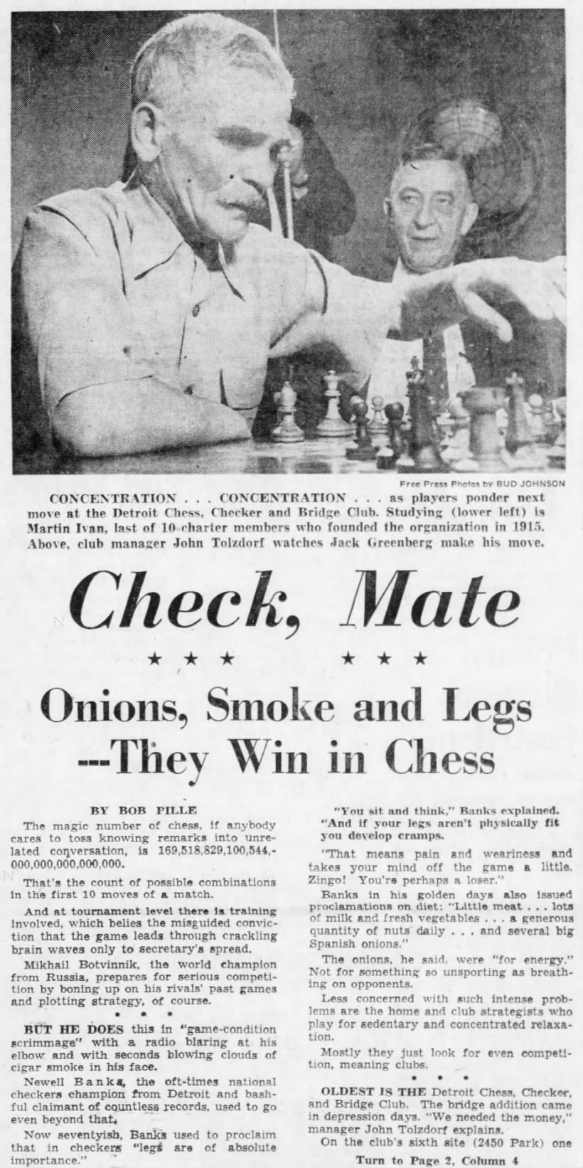 Check, Mate.. Onions, Smoke and Legs They Win in Chess
