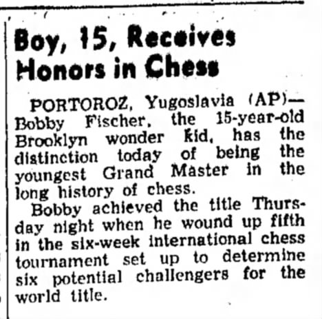 Boy, 15, Receives Honors in Chess