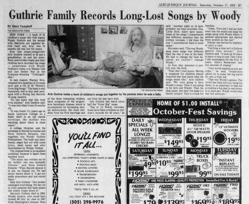 Guthrie Family Records Long-Lost Songs by Woody
