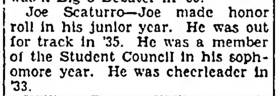 Scaturro, Joseph Tufanio news  LLCall 25 May 1935