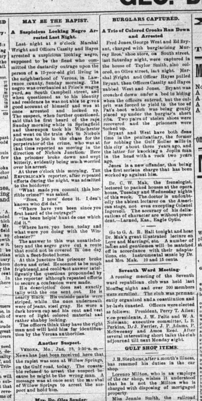 Pat Hayes in Springfield Republican 24 Jan 1894 pg 4