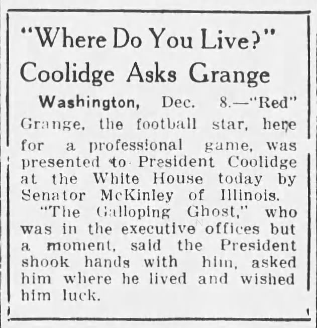 "Where Do You Live?" Coolidge Asks Grange