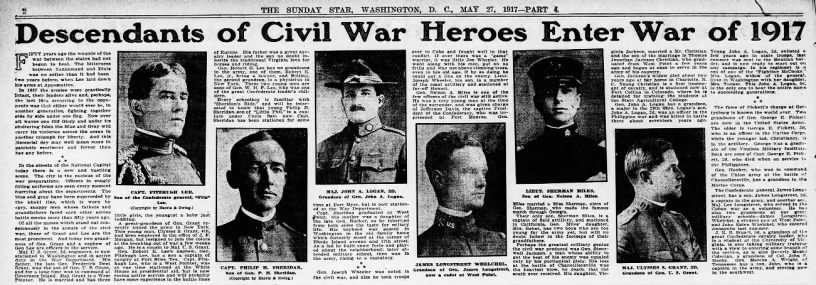 Descendants of Civil War Heroes Enter War of 1917