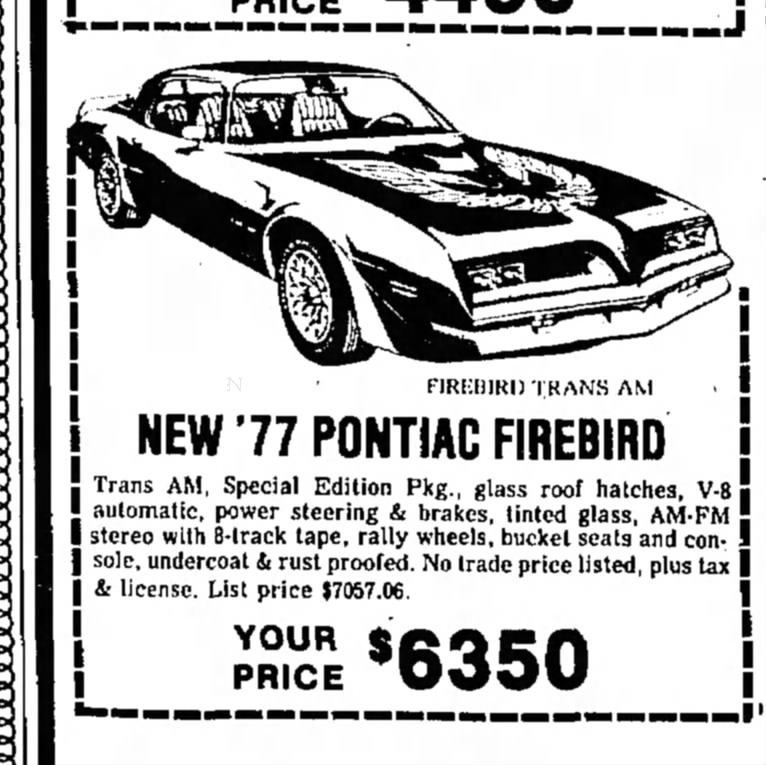 '77 Pontiac Firebird Trans Am ad