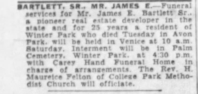 Obituary for JAMES Bartlett