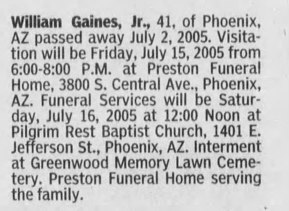Obituary For William Gaines Aged 41