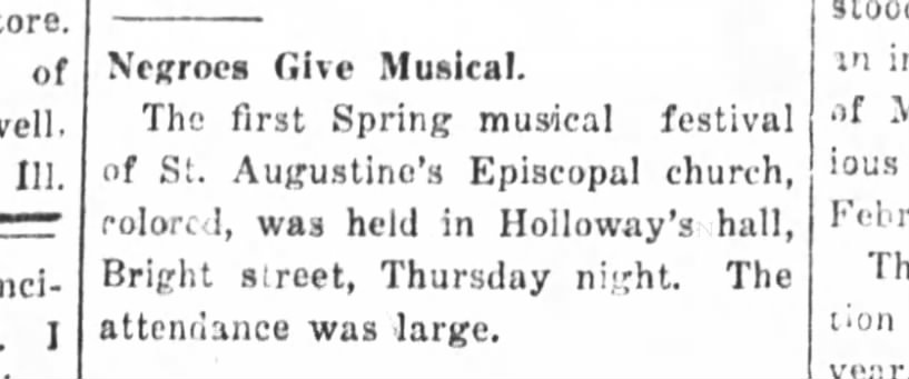 Kinston History  St. Augustine Espical Church
Kinston Free Press May 13, 1916