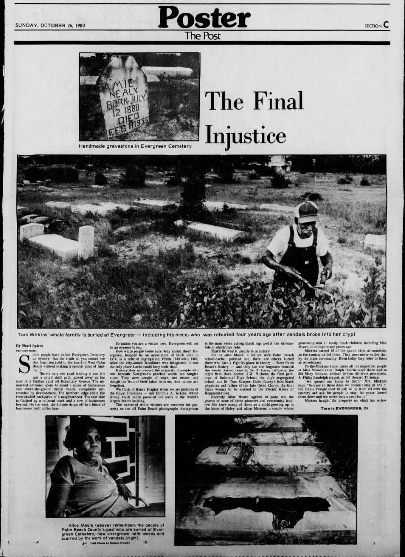 Palm Beach Post 10-26-1980 Black History page 1