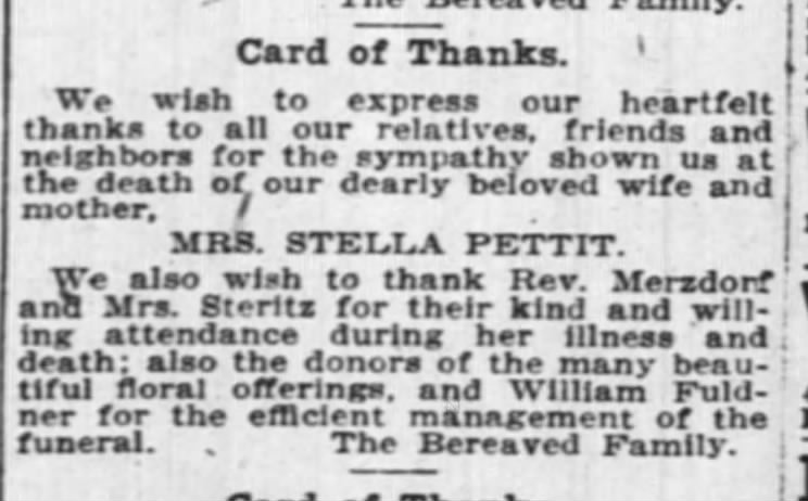 Stella Pettit 29 Sep 1918