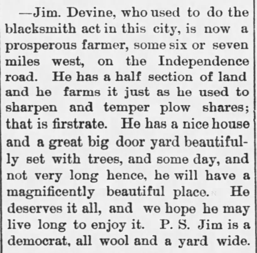 Jim Devine Black Smith & Farmer