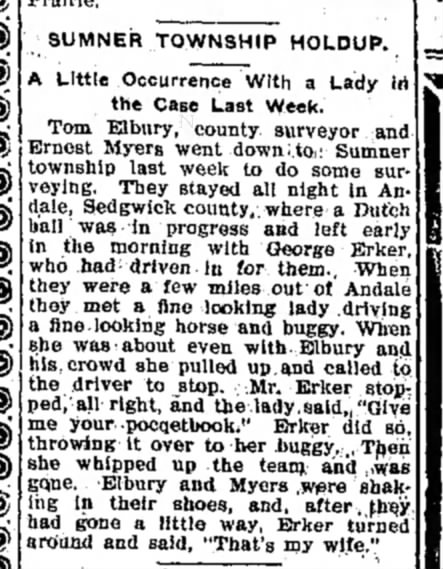 Hutchinson KA paper story about George Erker & Wife